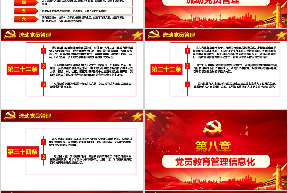 2019中国共产党党员教育管理工作条例党课PPT模板