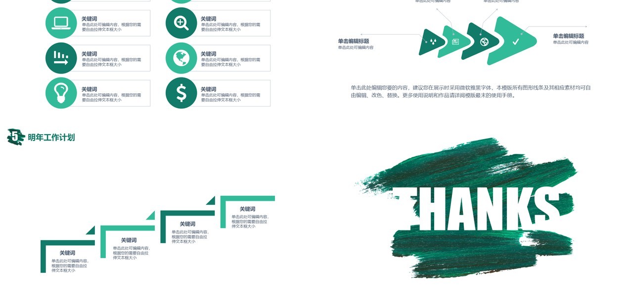 绿色笔触个人工作汇报总结ppt (1)