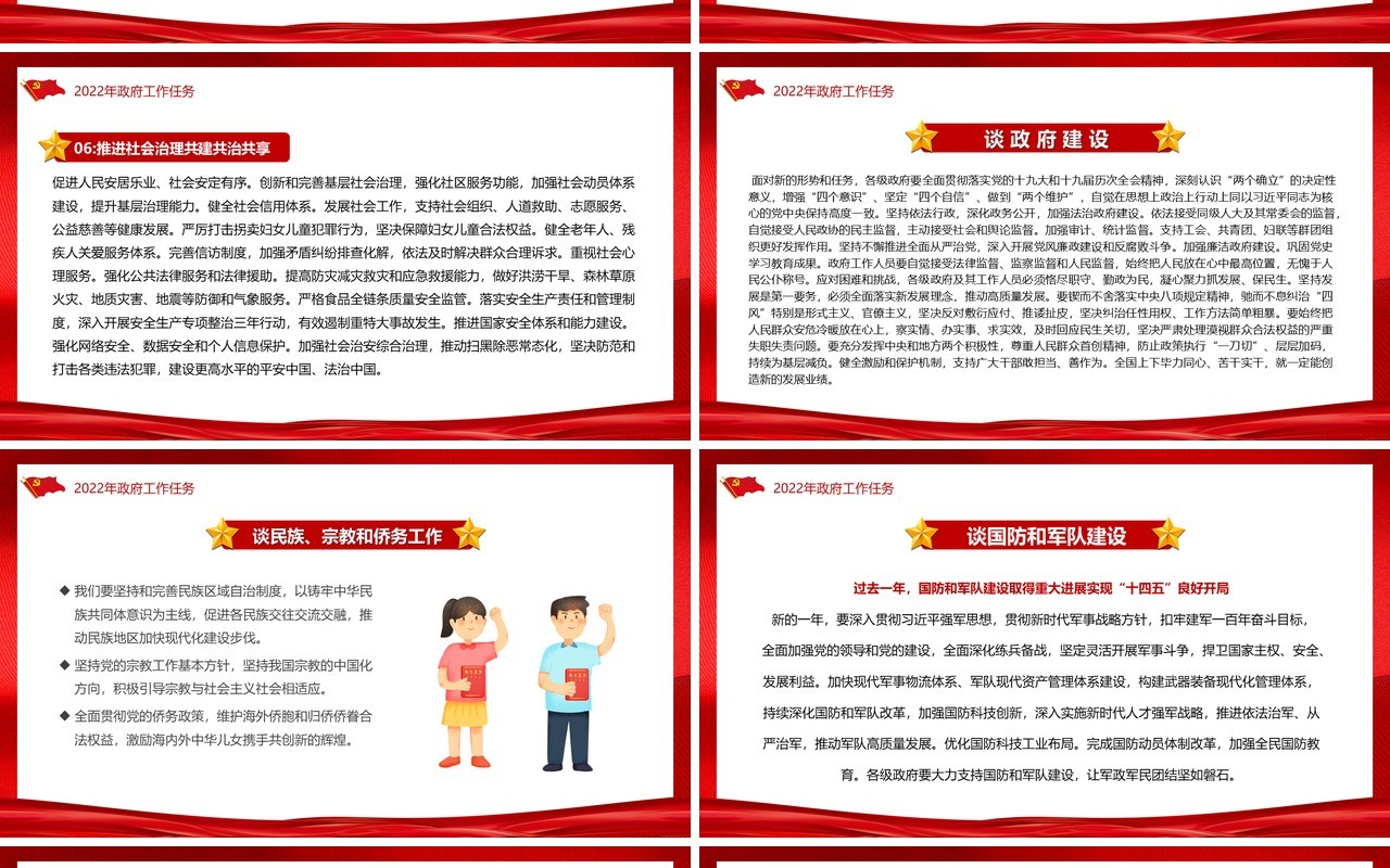 聚焦2022年全国两会政府工作报告PPT模板