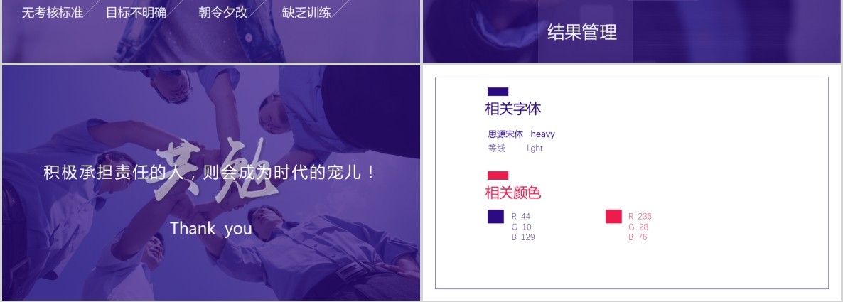 紫色责任心与执行力企业员工培训PPT课件模板