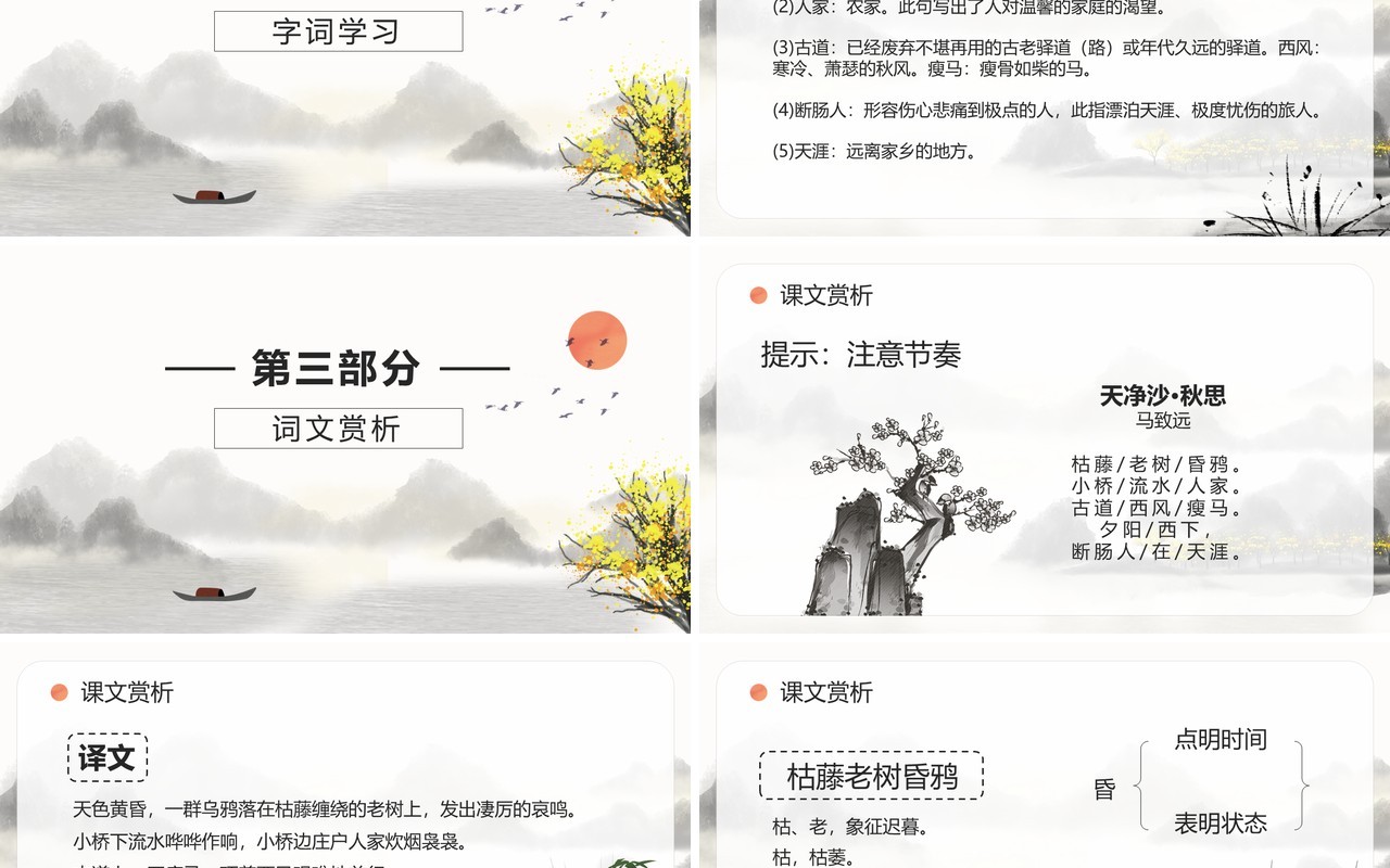 部编版七年级语文上册天净沙秋思课件PPT模板