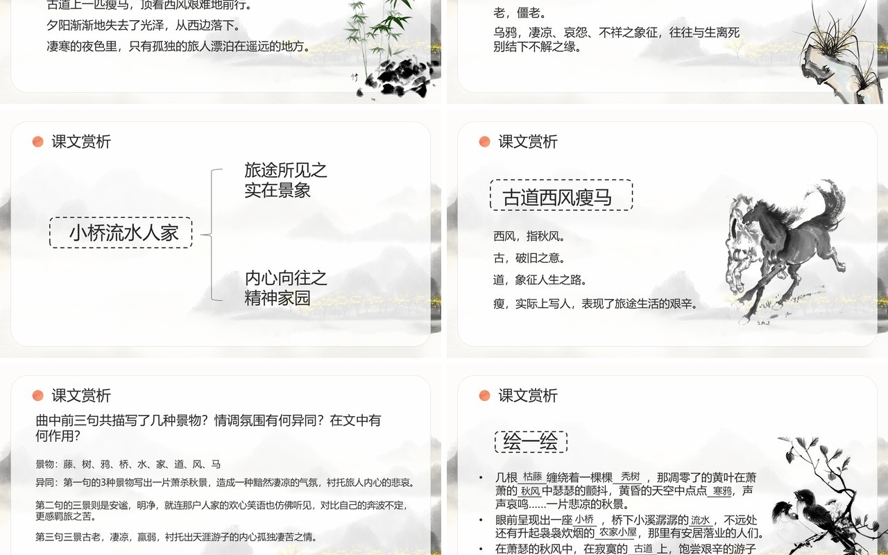 部编版七年级语文上册天净沙秋思课件PPT模板