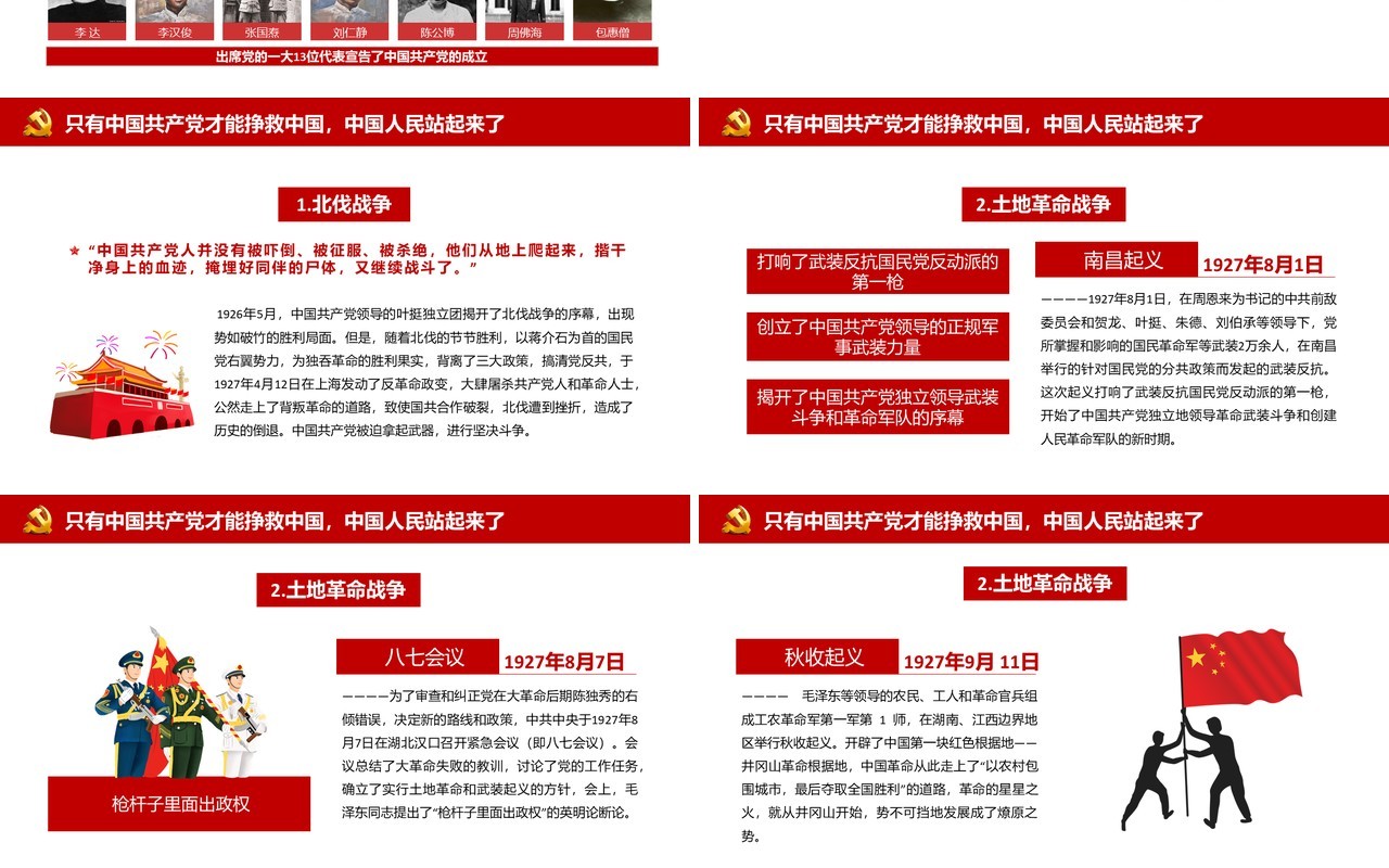红色党政风党史专题讲座庆祝建党100周年专题党课动态PPT模板