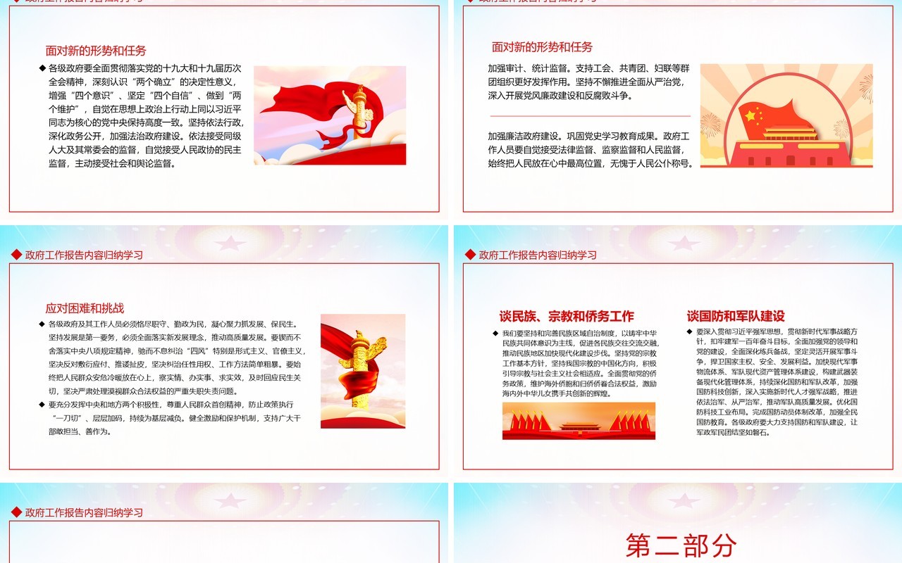 聚焦两会学习贯彻2022全国两会精神政府工作报告解读动态PPT模板