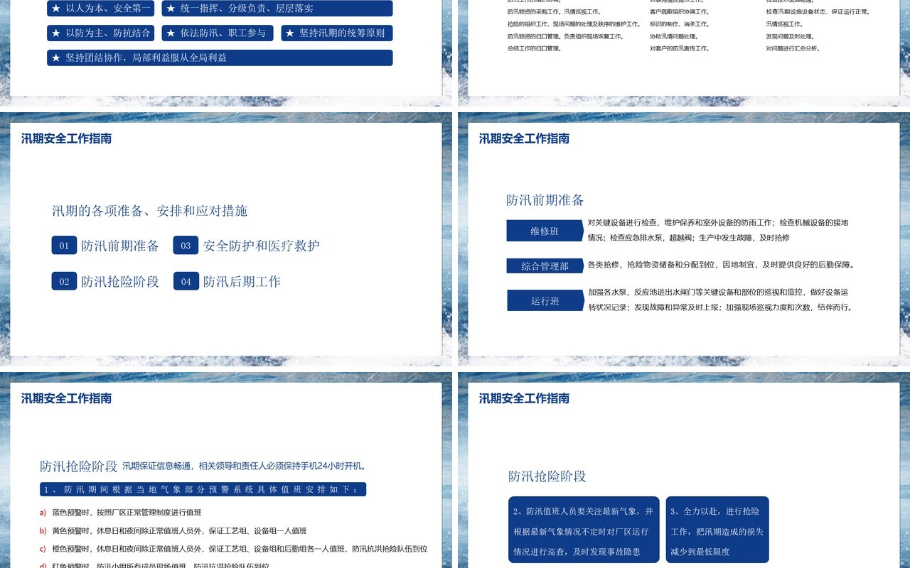 夏季防汛安全抗洪安全知识培训PPT模板
