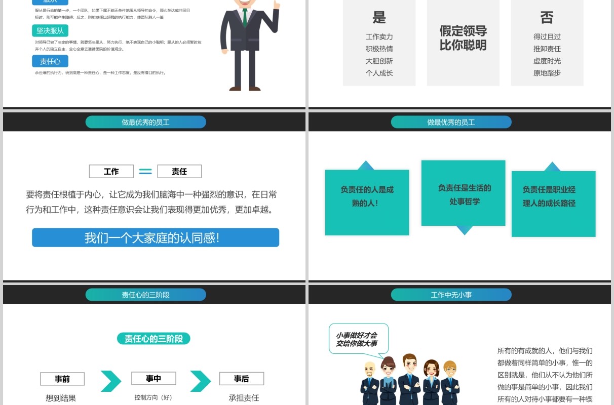 员工培训管理爱岗敬业与责任心PPT模板