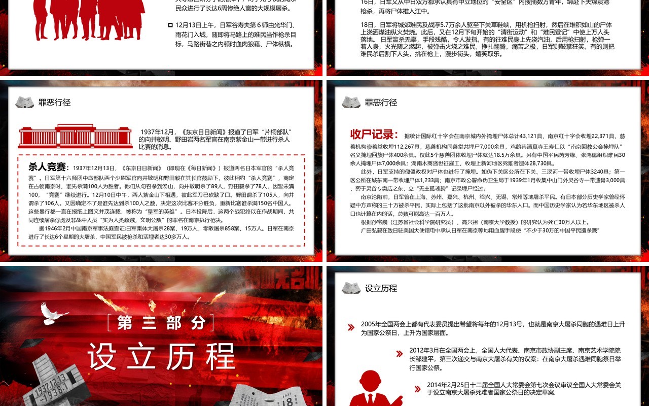 勿忘国耻南京大屠杀84周年PPT模板