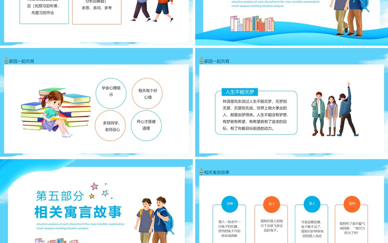 班级各学科的情况分析月考成绩分析会动态PPT模板
