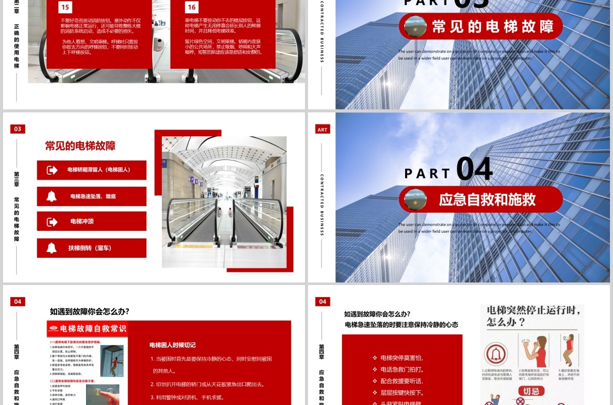 电梯安全知识培训PPT模板课件
