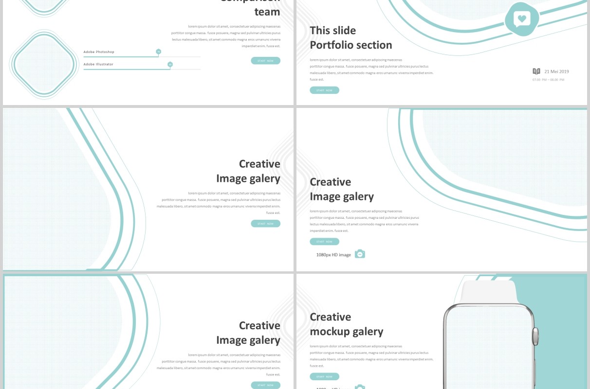 创意图形排版公司介绍工作汇报PPT模板Blunty - Powerpoint Template