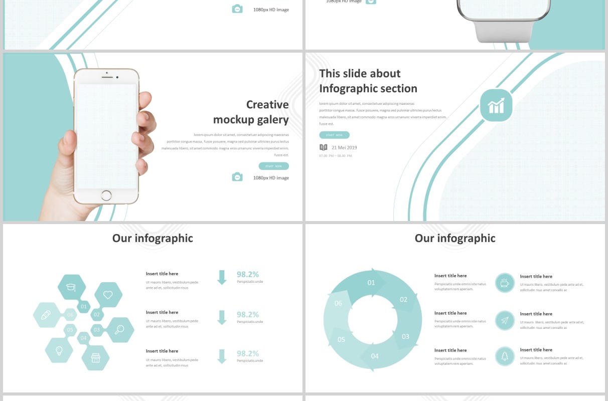创意图形排版公司介绍工作汇报PPT模板Blunty - Powerpoint Template