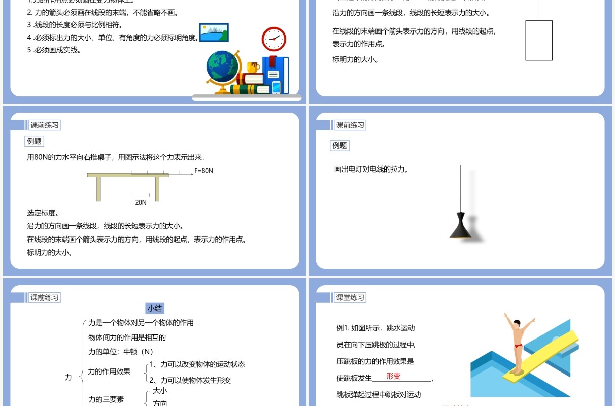 部编版八年级物理下册力课件PPT模板