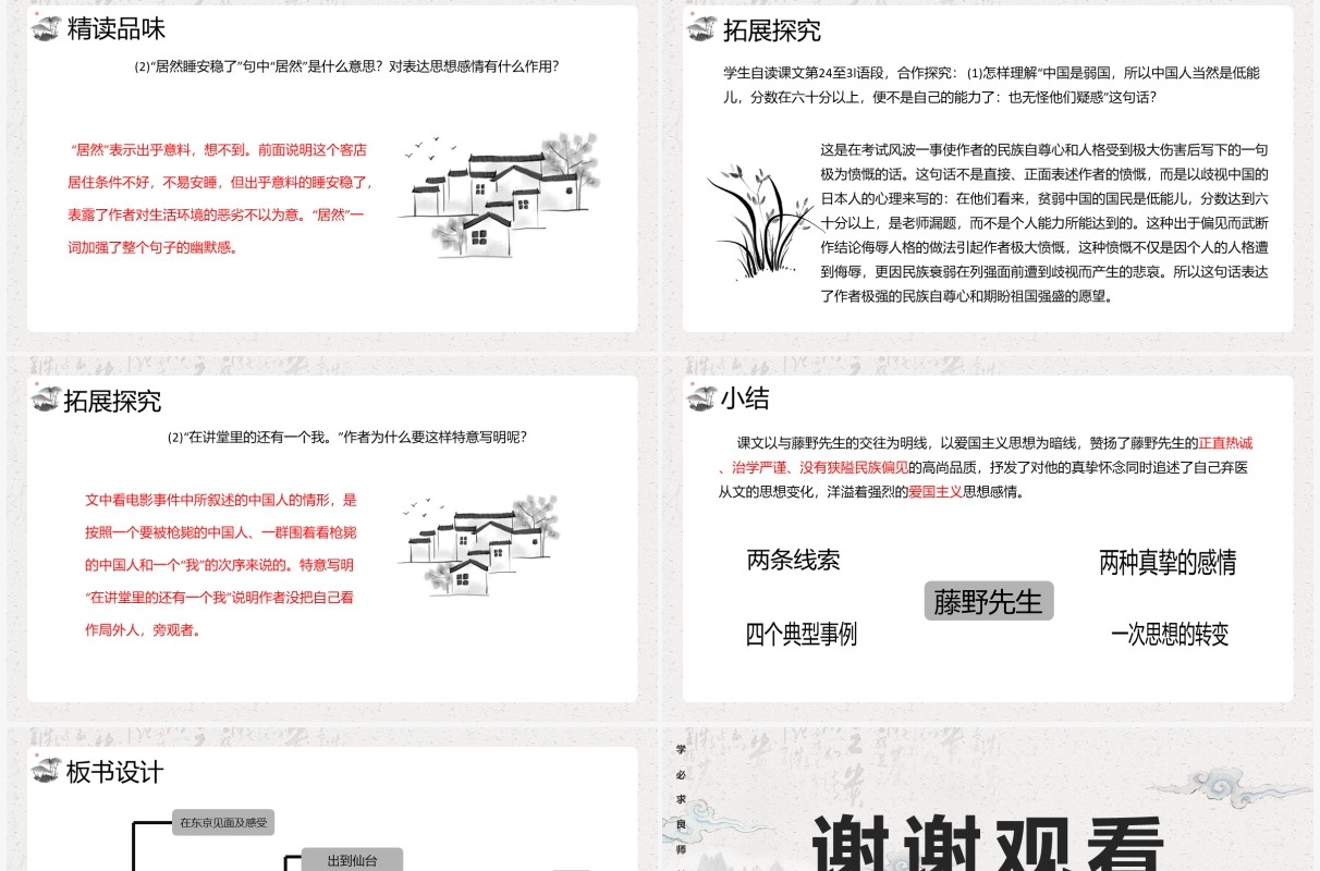 部编版八年级语文上册藤野先生课件PPT模板