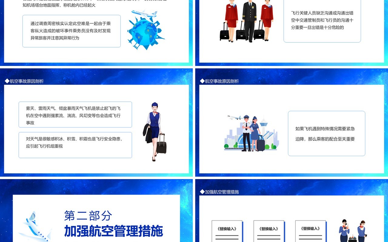 如何有效规避航空事故动态PPT模板