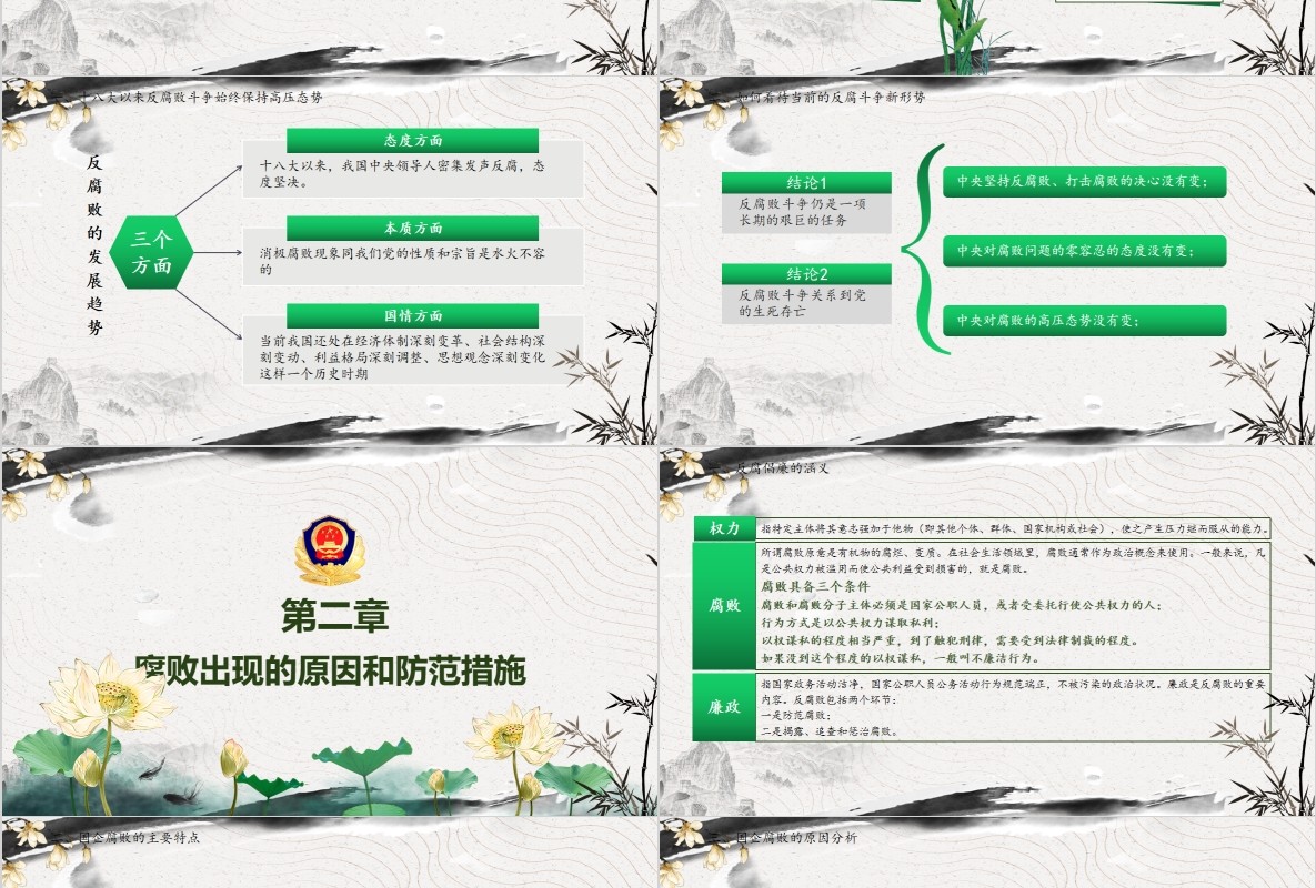 中国风廉政为民廉洁PPT模板