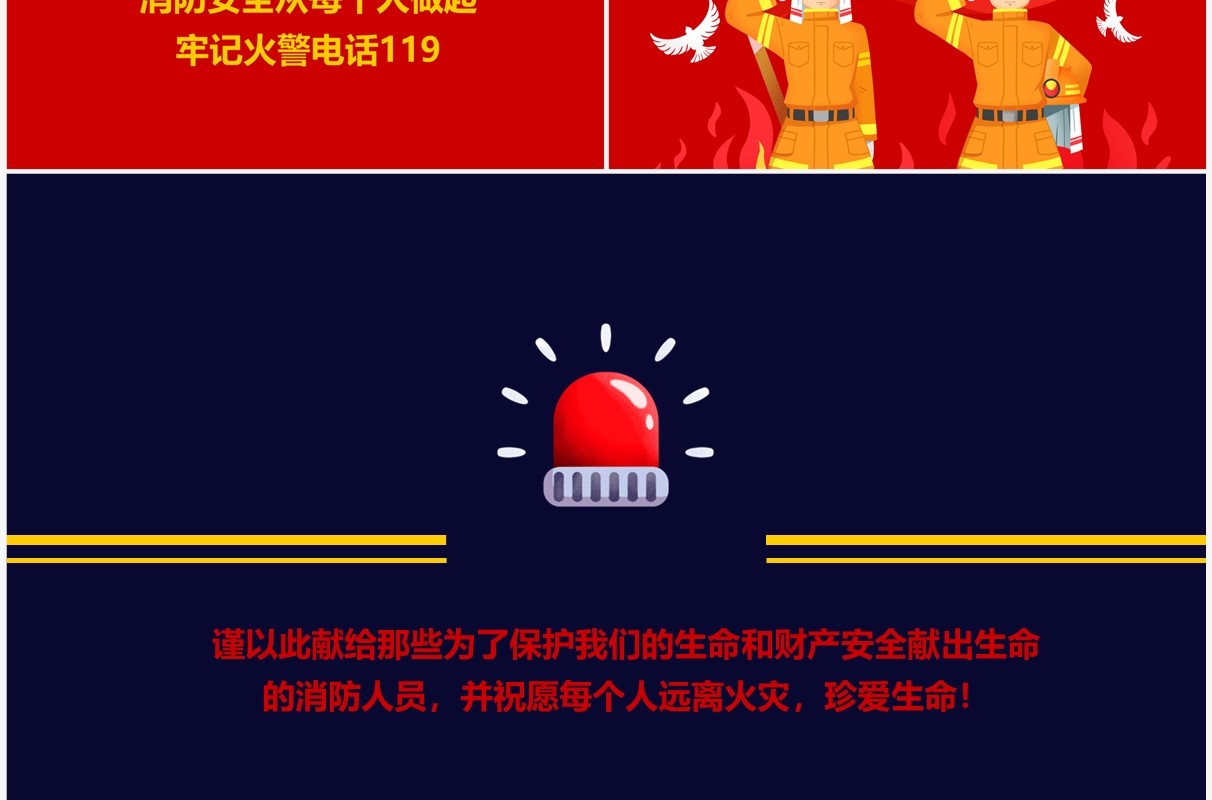 消防安全知识教育讲座PPT模板