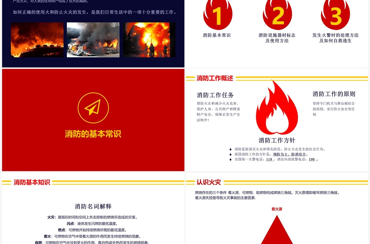 消防安全知识教育讲座PPT模板