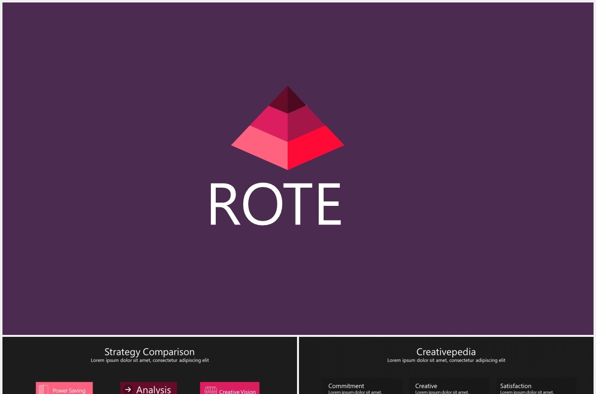深色商务金字塔箭头流程图信息图表PPT模板素材rote powerpoint template