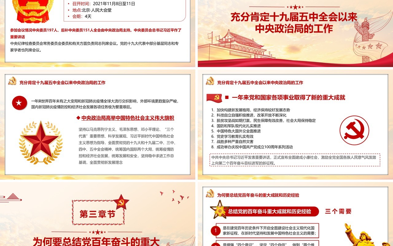 百年奋斗重大成就和历史经验PPT模板