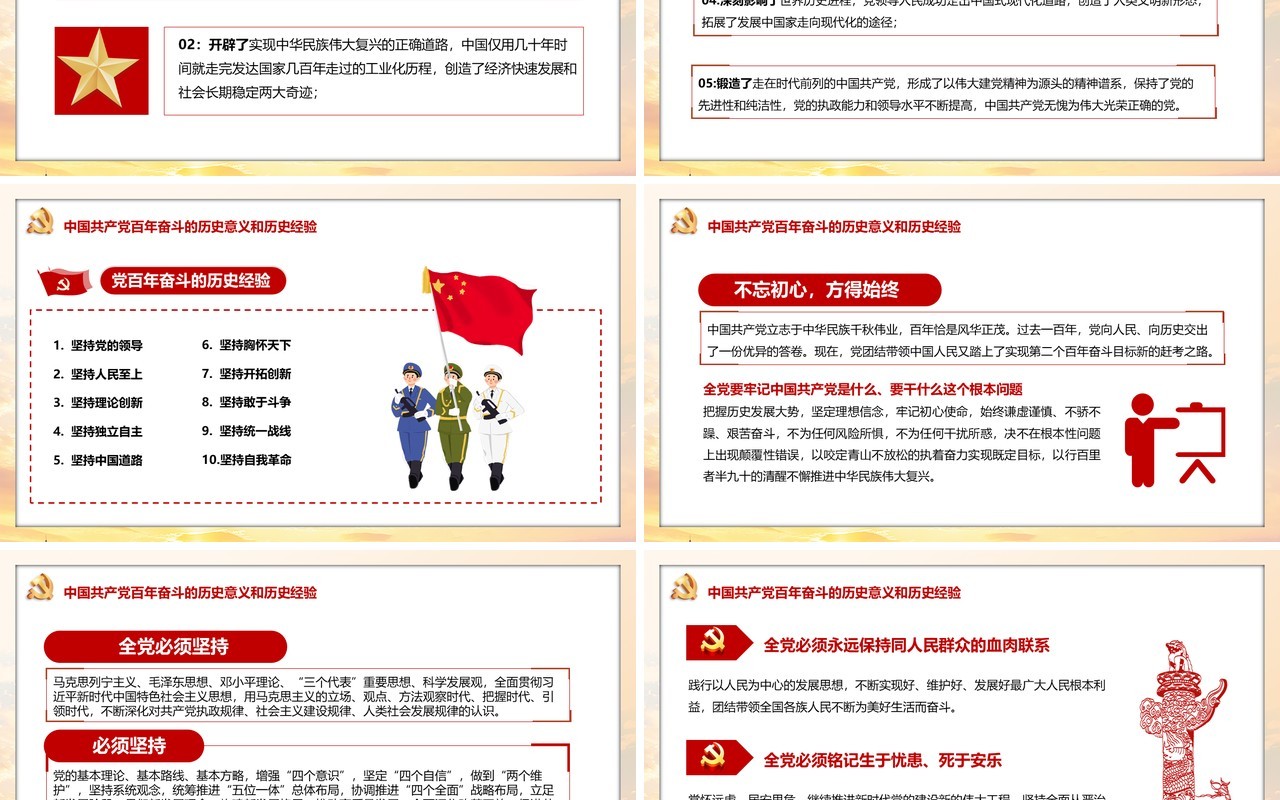 百年奋斗重大成就和历史经验PPT模板