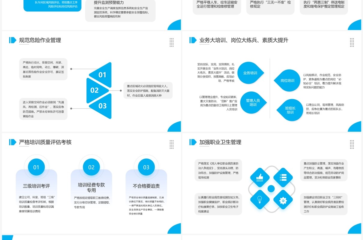 蓝色简约企业安全生产工作汇报PPT模板