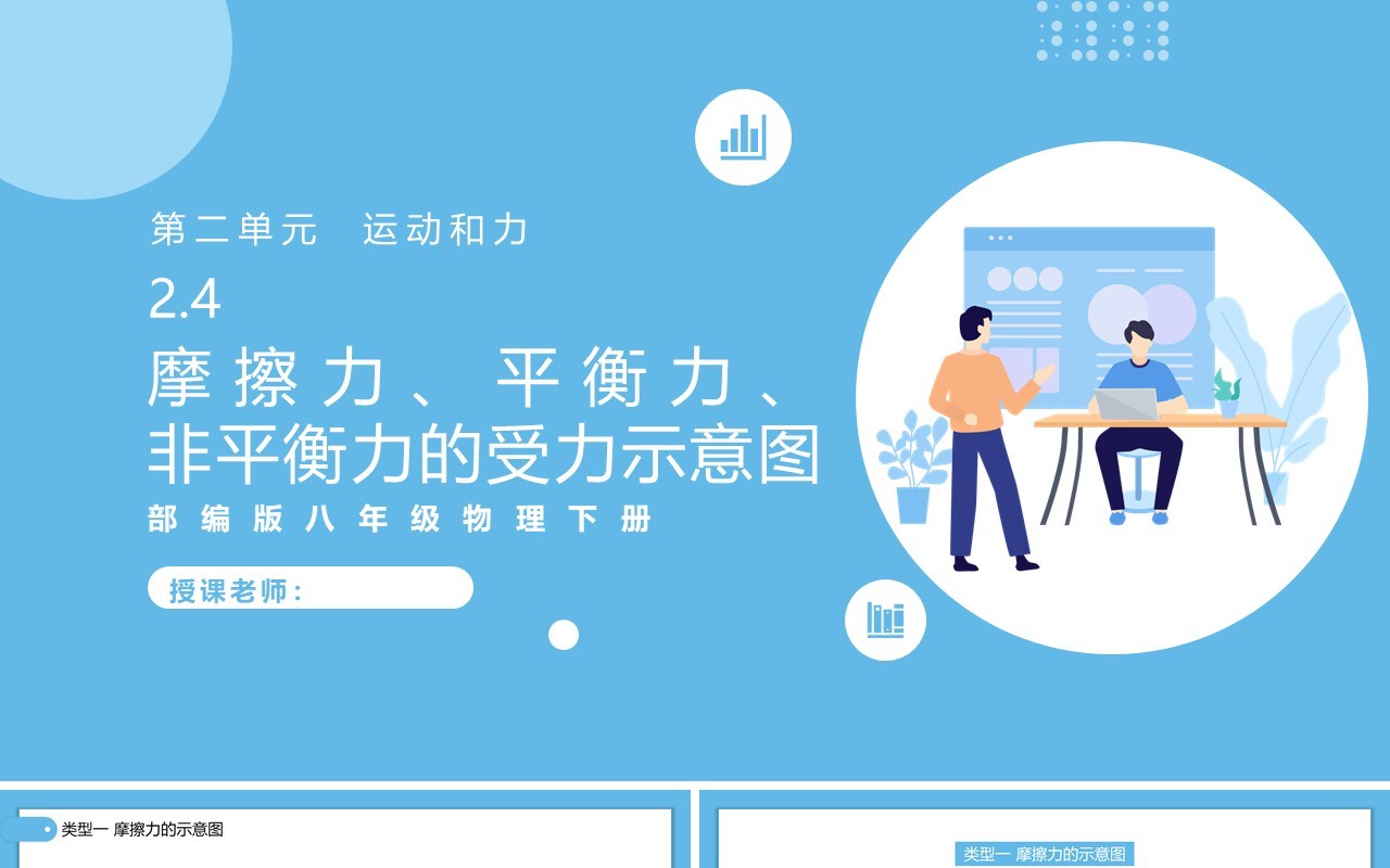 部编版初中八年级下册物理摩擦力平衡力非平衡力的受力示意图