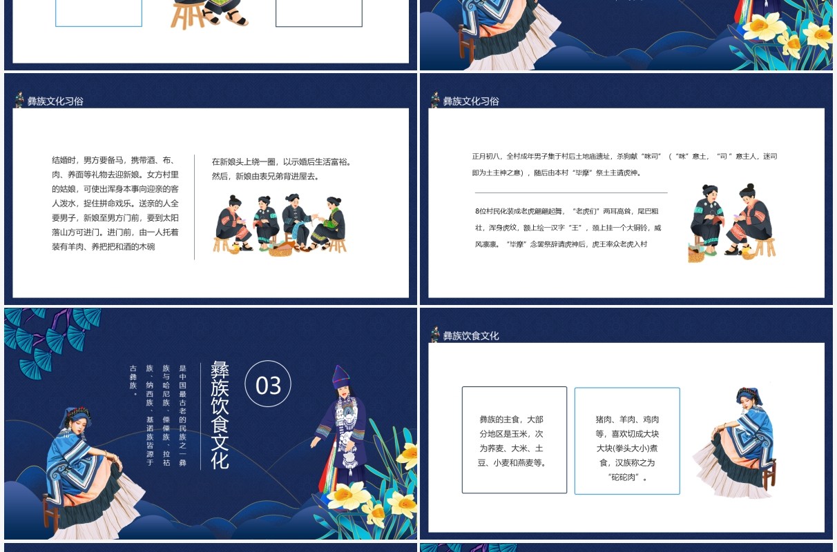 中国少数民族—彝族历史文化动态PPT模板