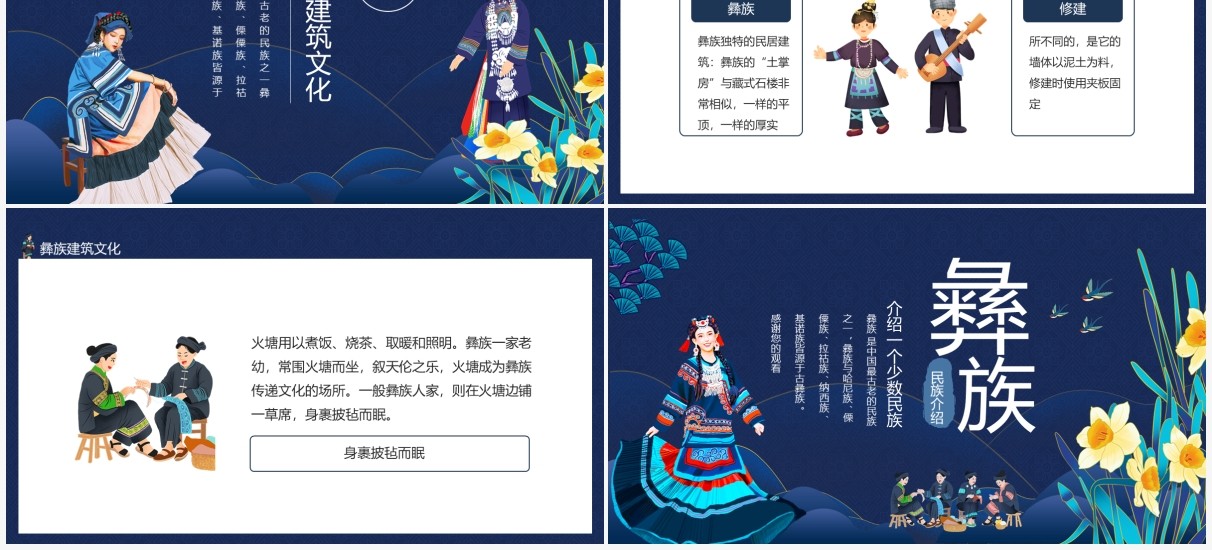 中国少数民族—彝族历史文化动态PPT模板