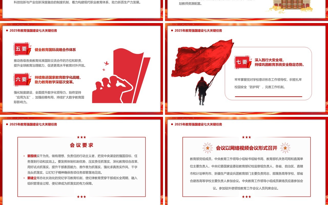 红色教育部2025年全国教育工作会议PPT模板