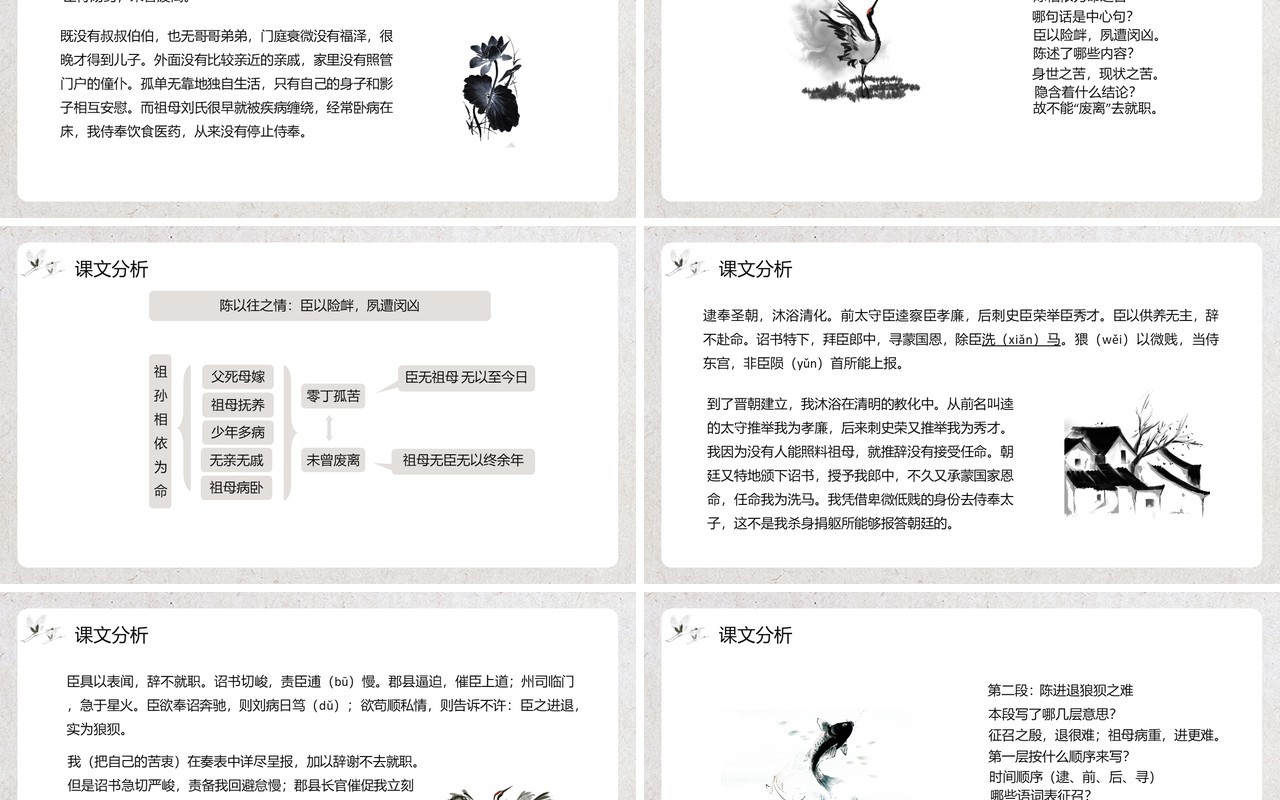 部编版高中语文必修五陈情表课件PPT模板