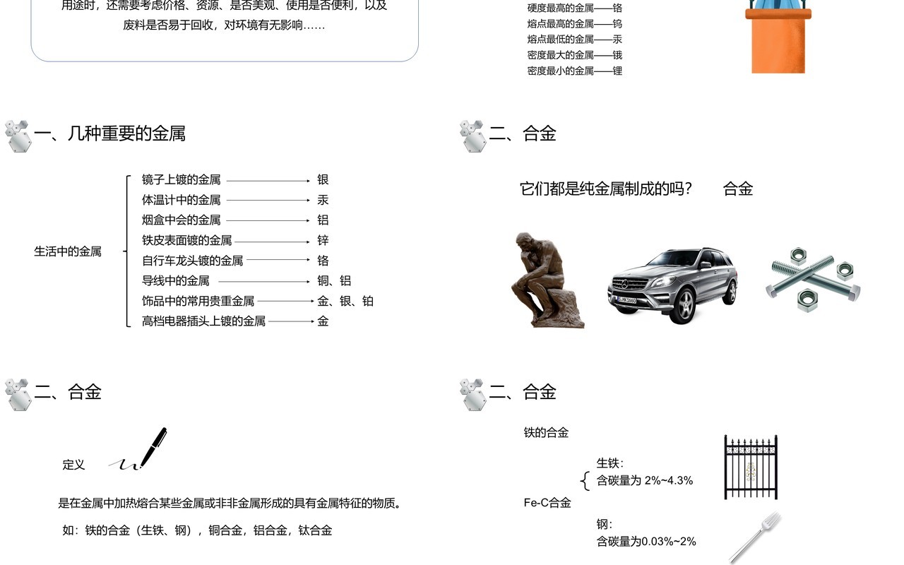 部编版九年级化学下册金属材料课件PPT模板