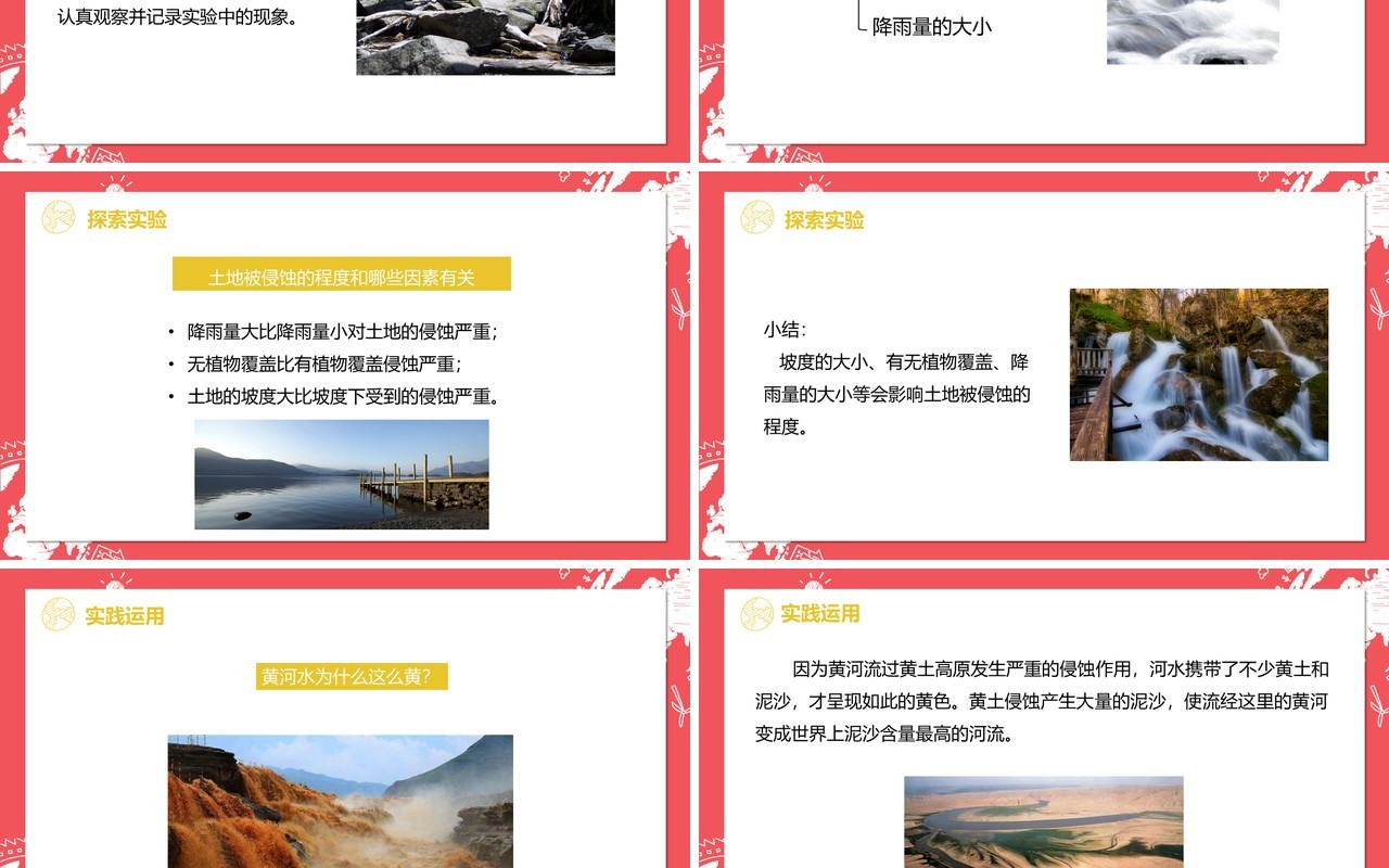 教科版五年级科学上册探索土地被侵蚀的因素PPT模板