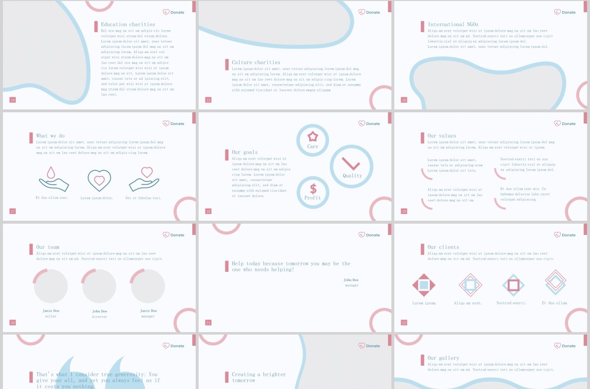慈善机构PPT版式模板Charity PowerPoint Presentation Template