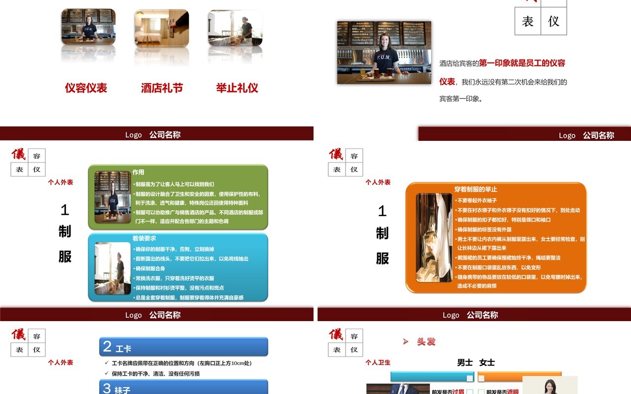 酒店商务礼仪员工规范培训PPT模板