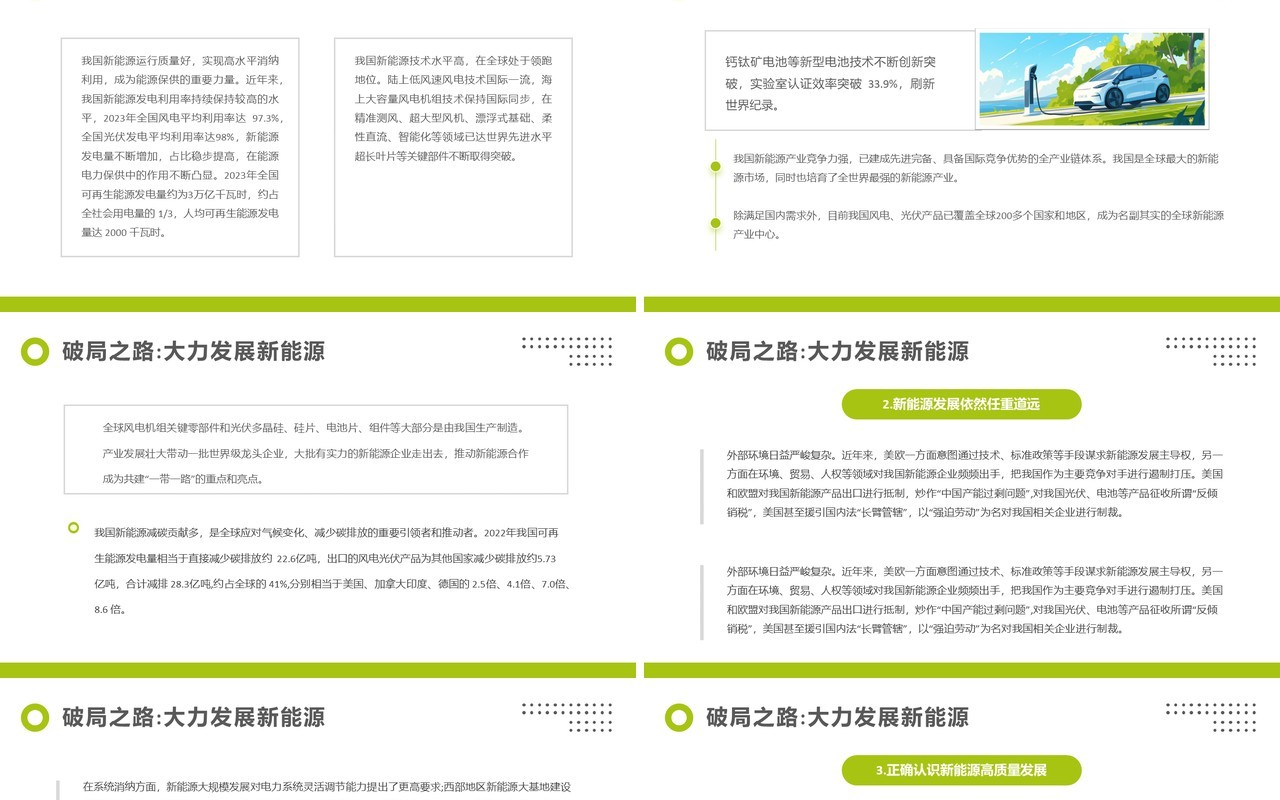 绿色简约风更好端牢能源的饭碗PPT模板