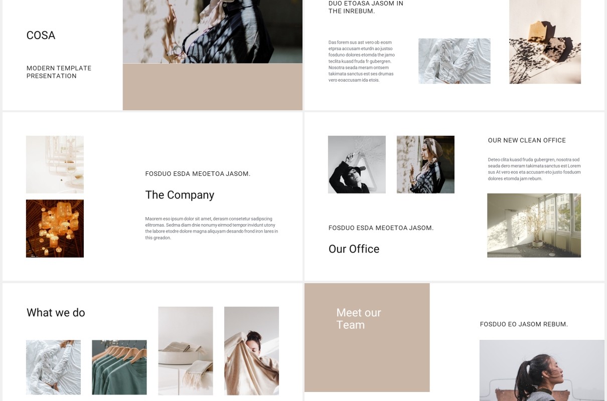 简约工作汇报个人展示汇报PPT模板COSA - Powerpoint Stylish Template