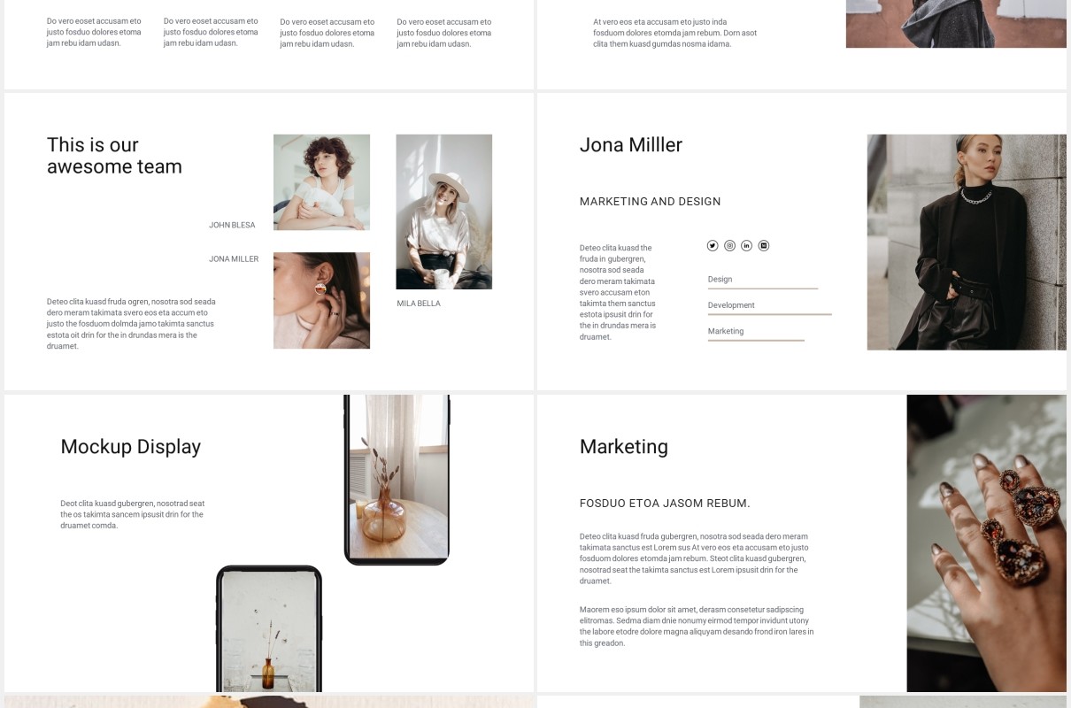 简约工作汇报个人展示汇报PPT模板COSA - Powerpoint Stylish Template