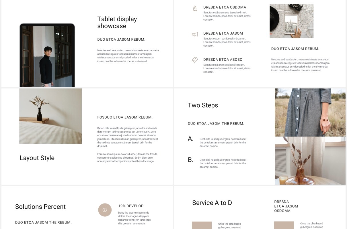 简约工作汇报个人展示汇报PPT模板COSA - Powerpoint Stylish Template