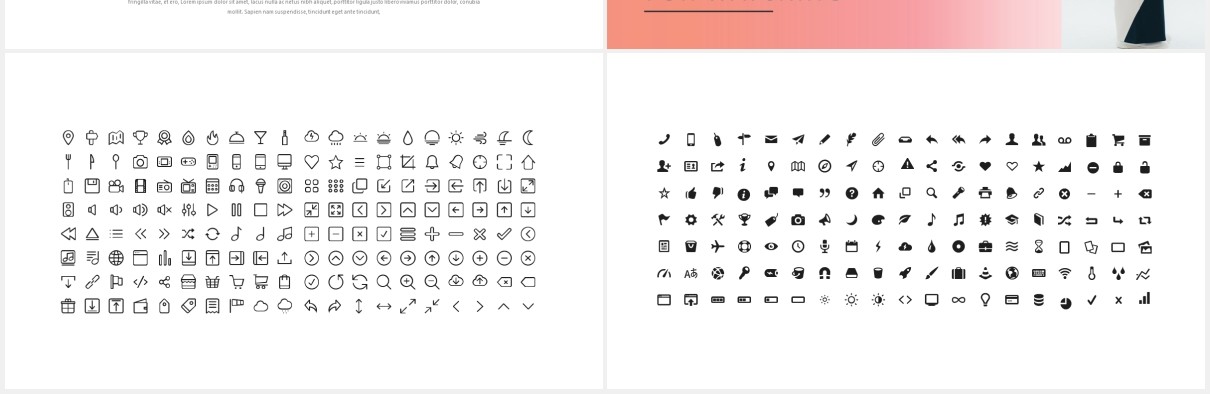 渐变简约设计师作品展示PPT模板IPSUM - Powerpoint