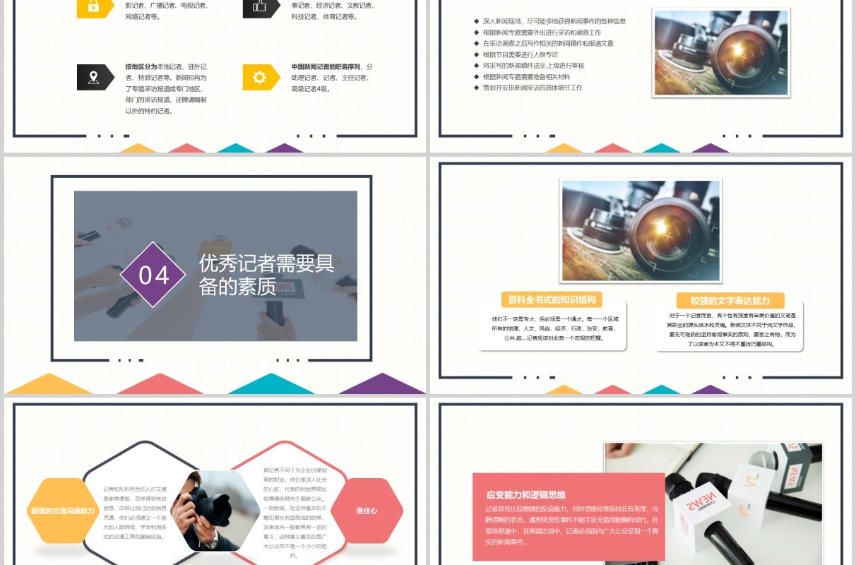 简洁记者节工作汇报PPT模板