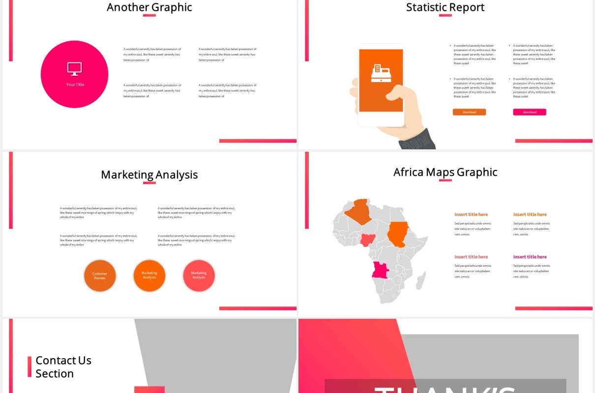 粉色咖啡厅宣传介绍PPT图片版式设计模板Cafetaria - Business Powerpoint Template