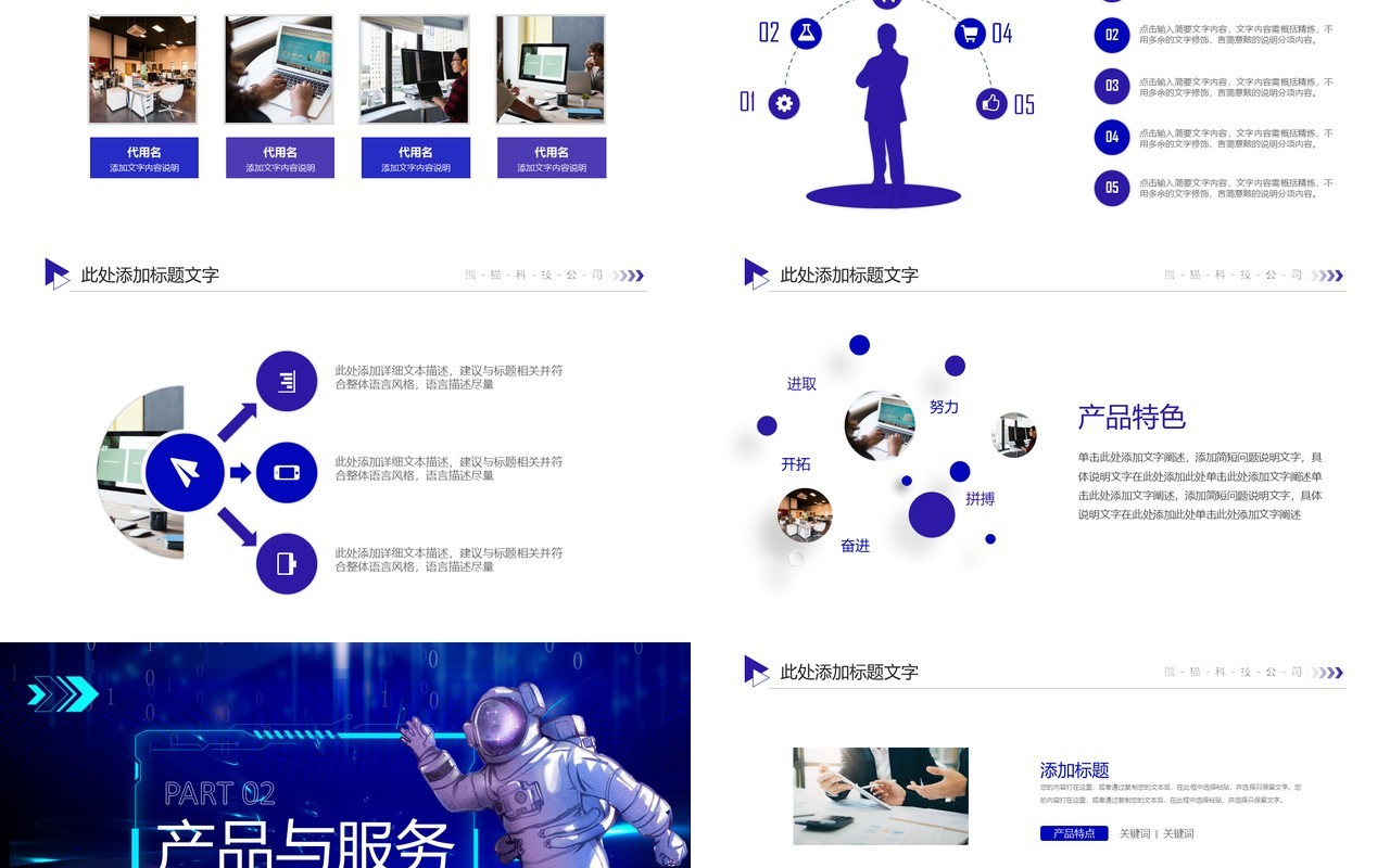 蓝色科技风公司介绍PPT通用模板