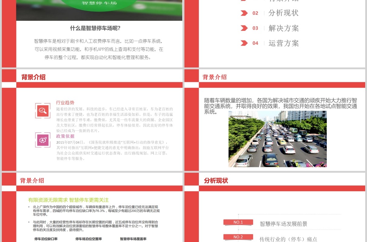城市智慧交通停车系统解决方案PPT模板