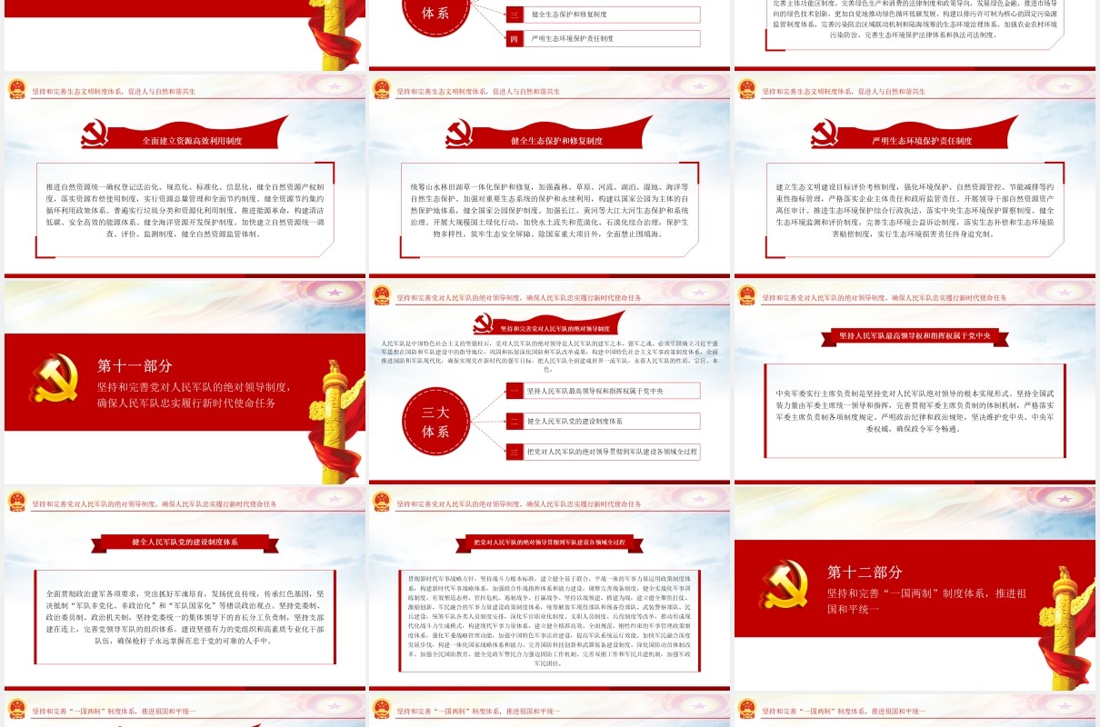 中国特色社会主义制度和国家治理体系学习解读党政党建PPT模板