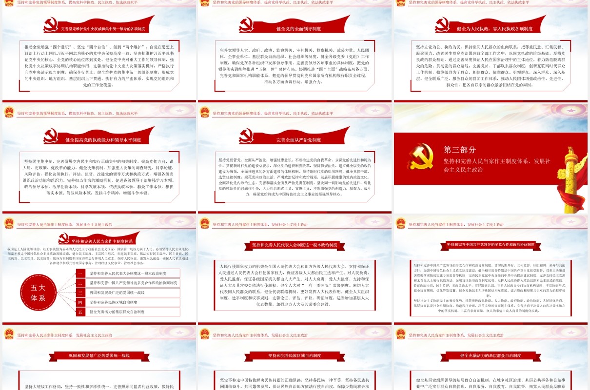 中国特色社会主义制度和国家治理体系学习解读党政党建PPT模板