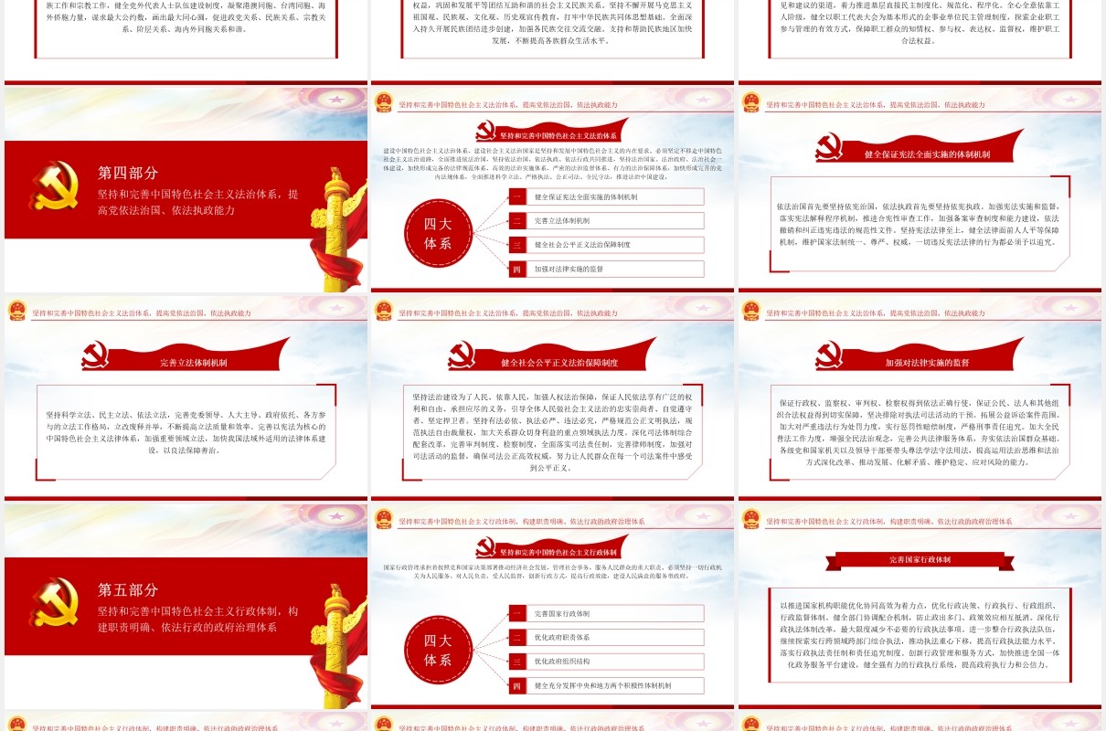 中国特色社会主义制度和国家治理体系学习解读党政党建PPT模板