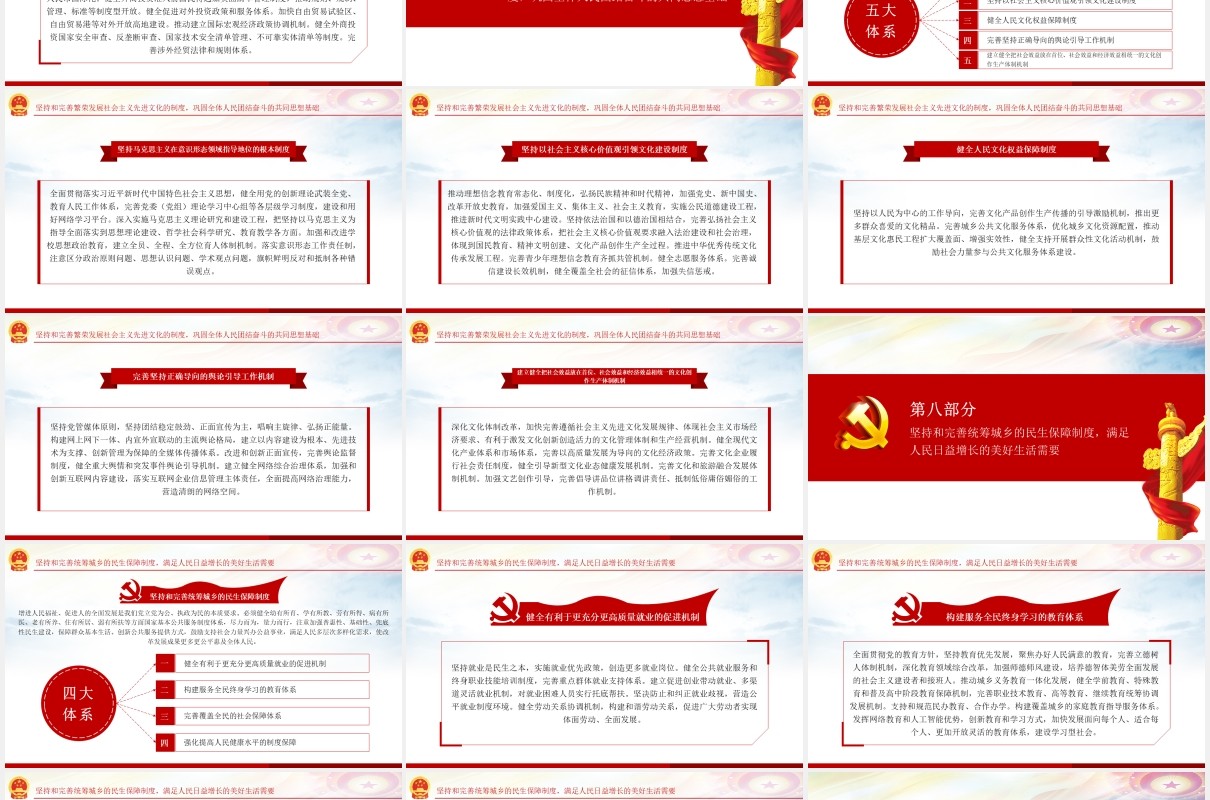 中国特色社会主义制度和国家治理体系学习解读党政党建PPT模板