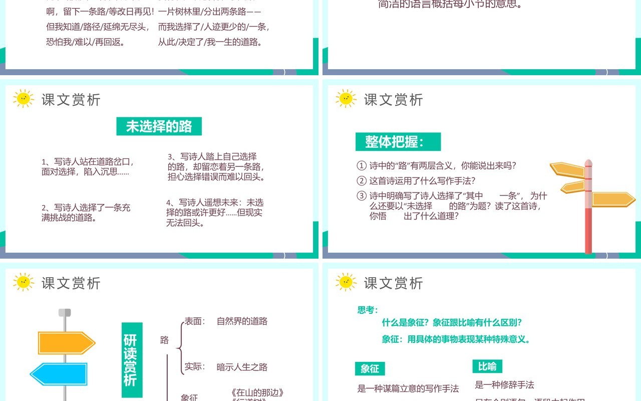 部编版七年级语文下册未选择的路课件PPT模板