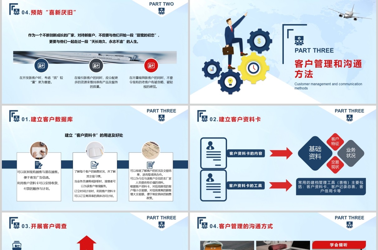 商务励志简约风客户管理技巧团队管理企业培训PPT模板