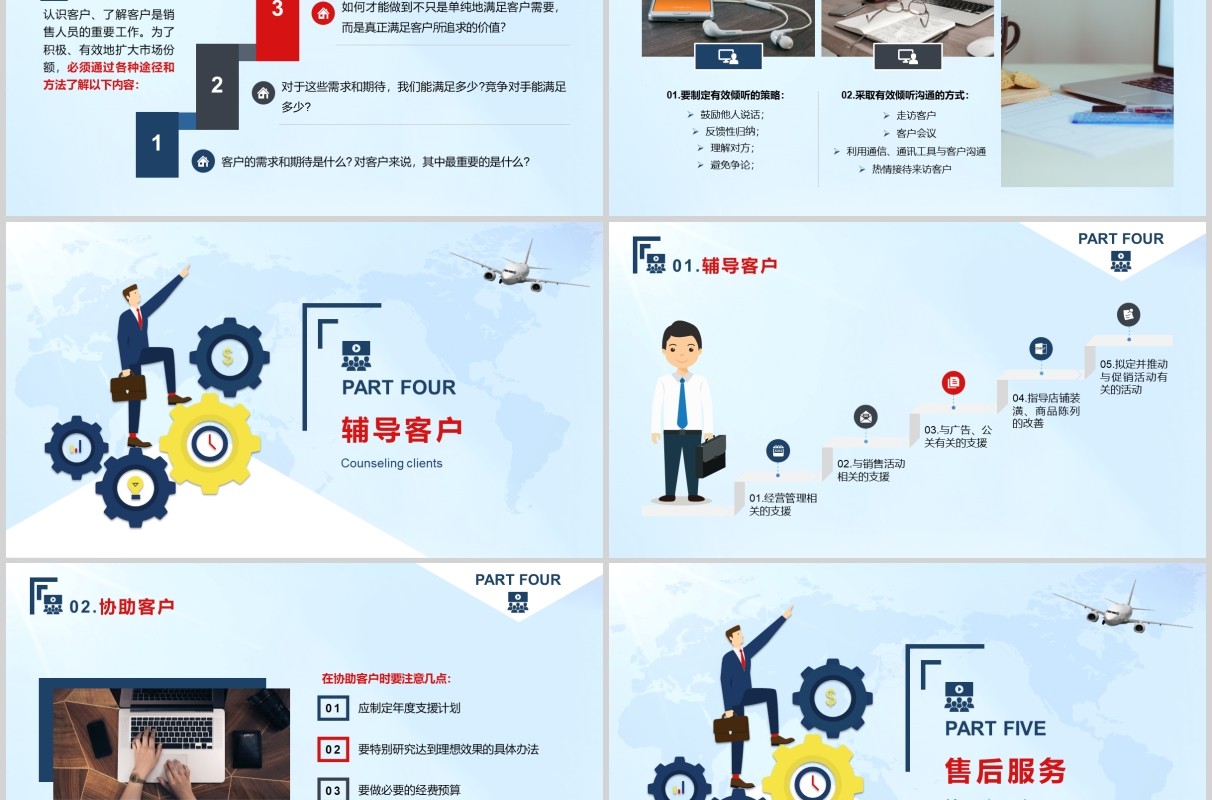 商务励志简约风客户管理技巧团队管理企业培训PPT模板